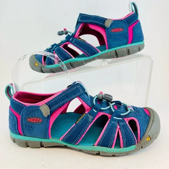 KEEN Big Kid's Youth Blue Pink Seacamp II CNX Waterproof Sandals size 3 EU 35 - Picture 4 of 11